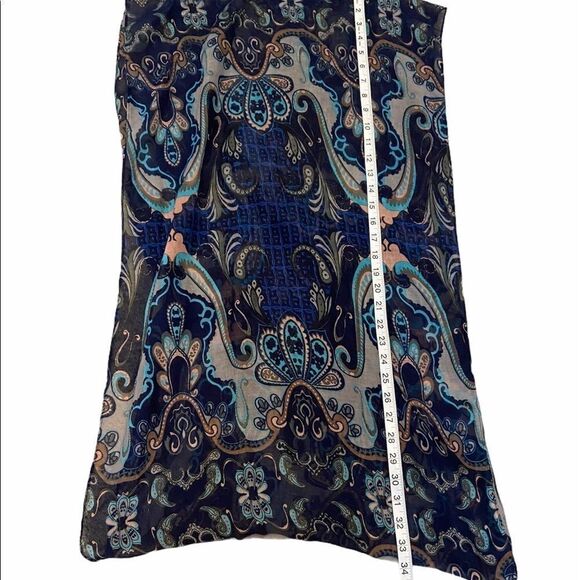 Blue Paisley Print Lightweight Infinity Scarf - Picture 4 of 5